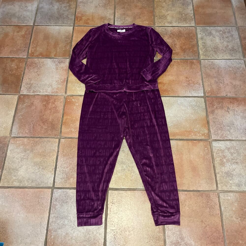 Juicy Couture monogrammed velour tracksuit in purple